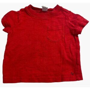 Janie and Jack Shirt Infant Size 6-12 months Red Short Sleeve